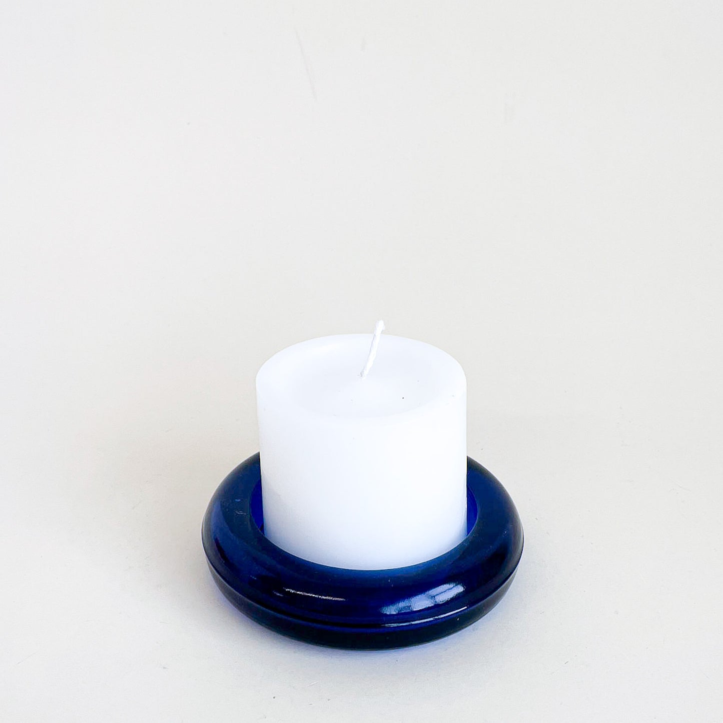 Cobalt blue glass catch-all/candle holder