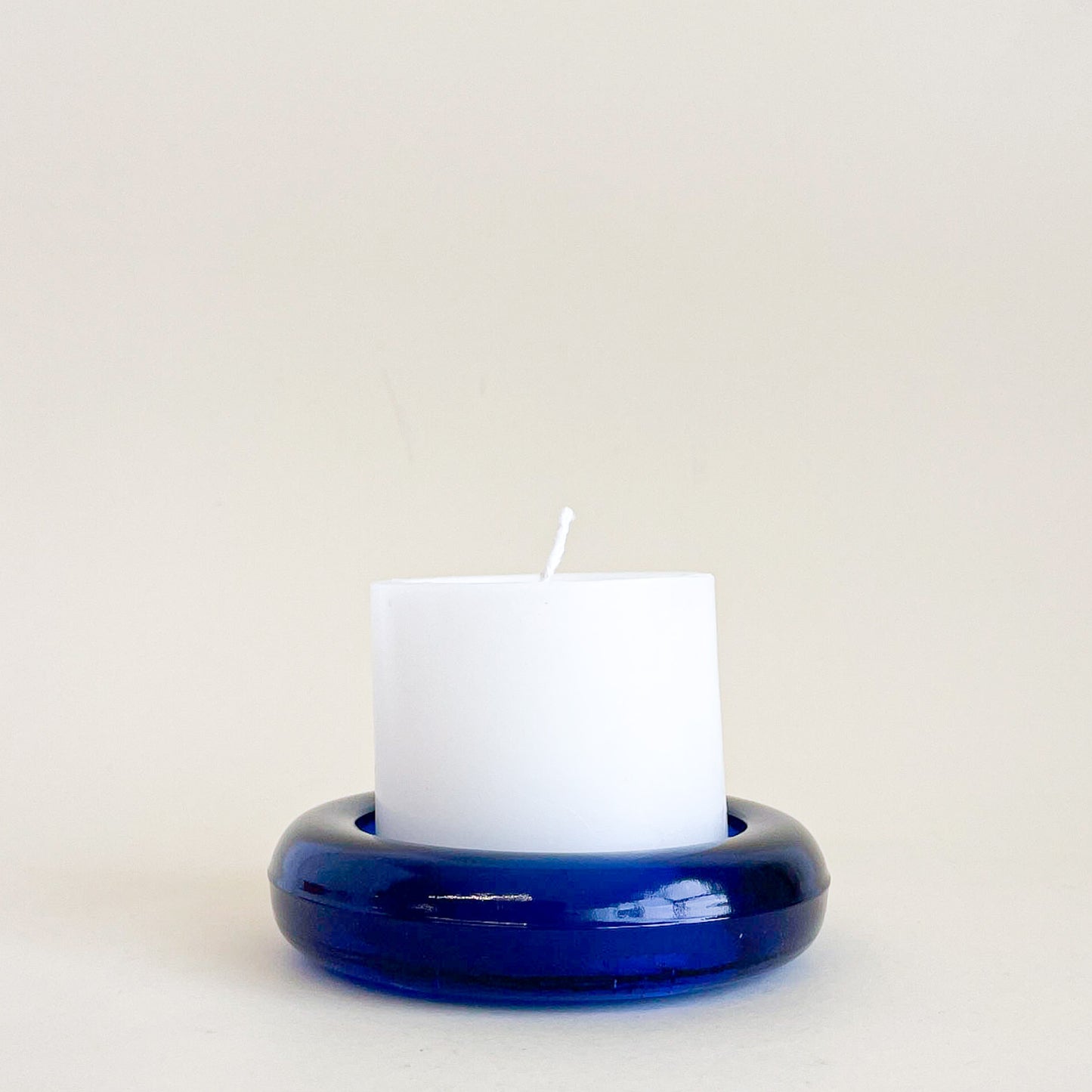 Cobalt blue glass catch-all/candle holder