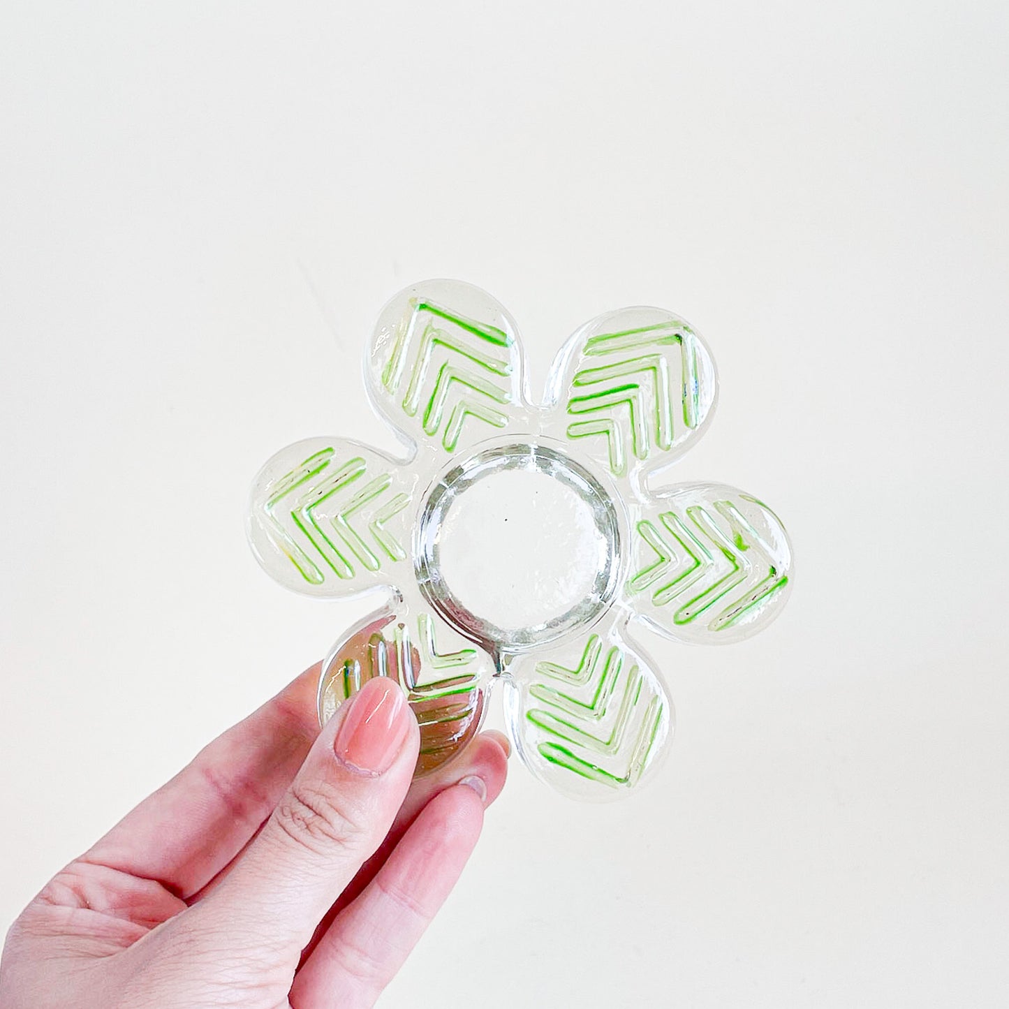 Glass flower candle holder