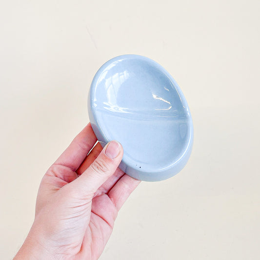 Porte-savon en céramique bleue