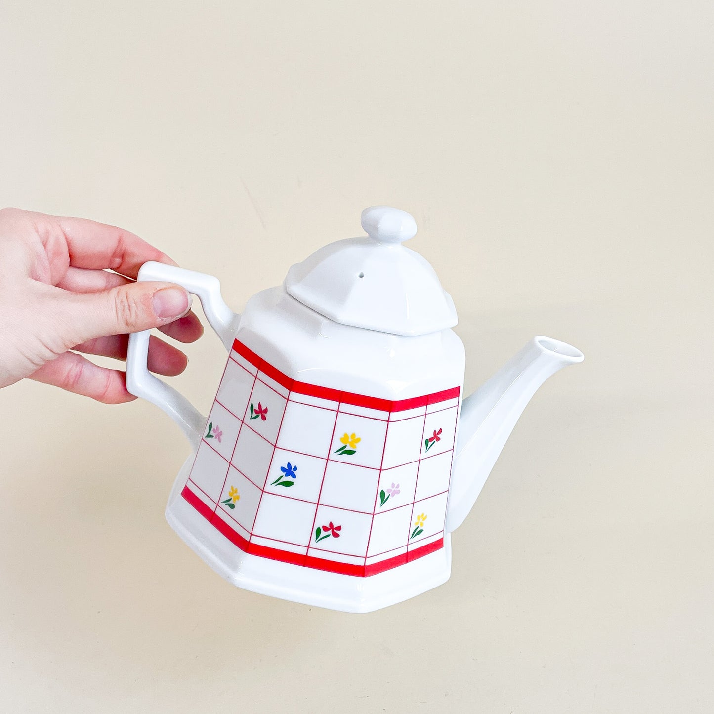 Small flower porcelain teapot