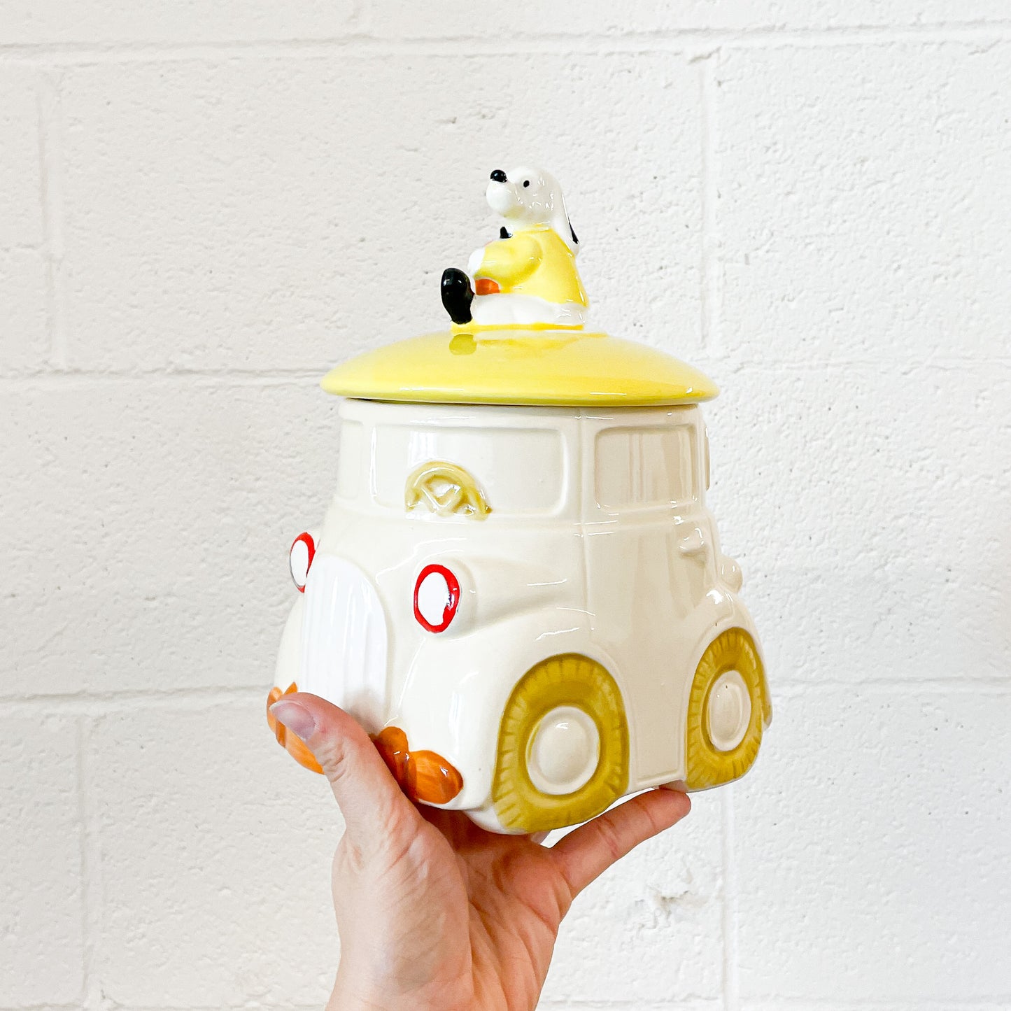 Dog car driver cookie jar