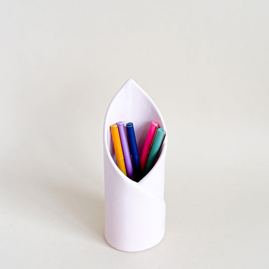 Vase/porte-crayons rose pâle