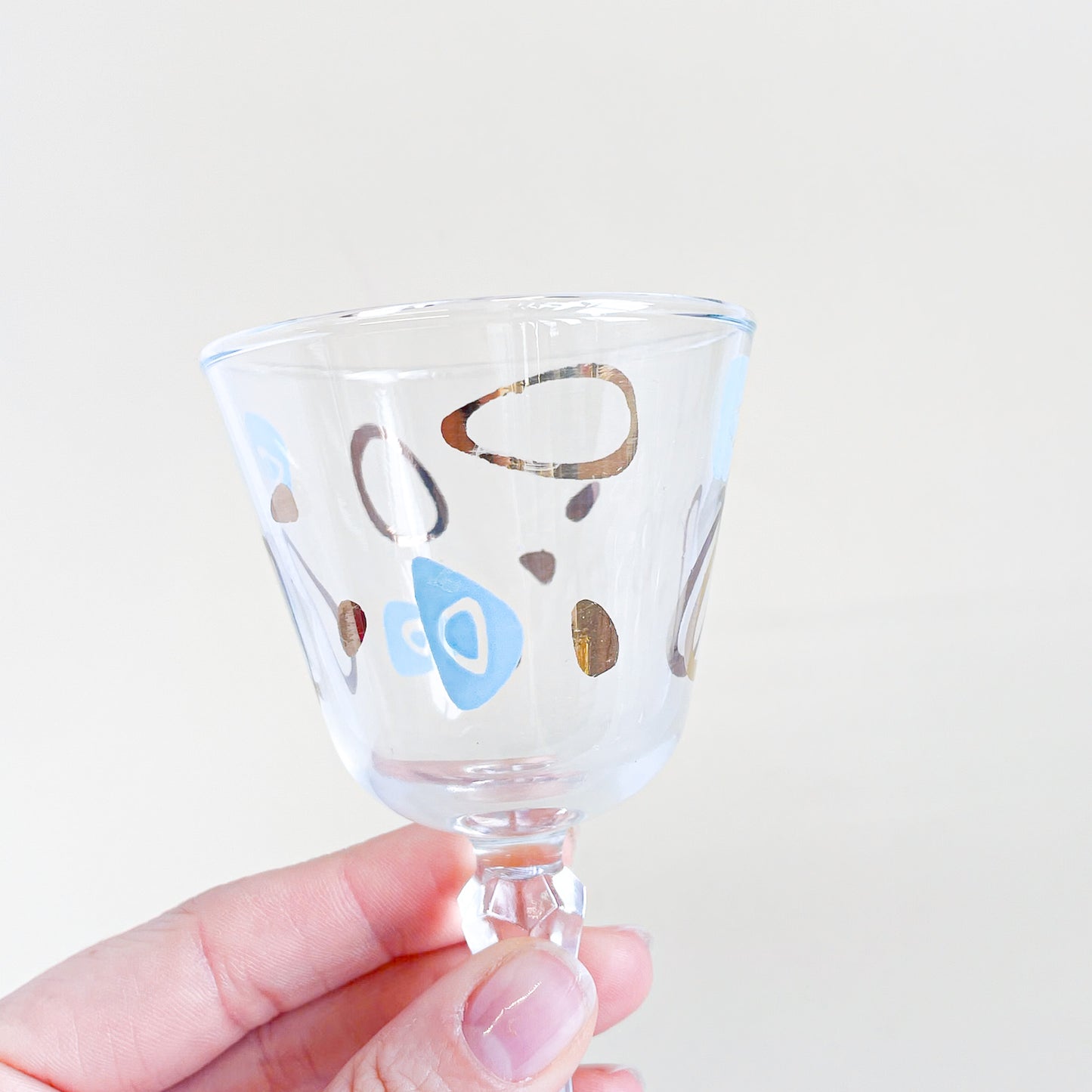 Federal Glass 1950s Amoeba stem glassware