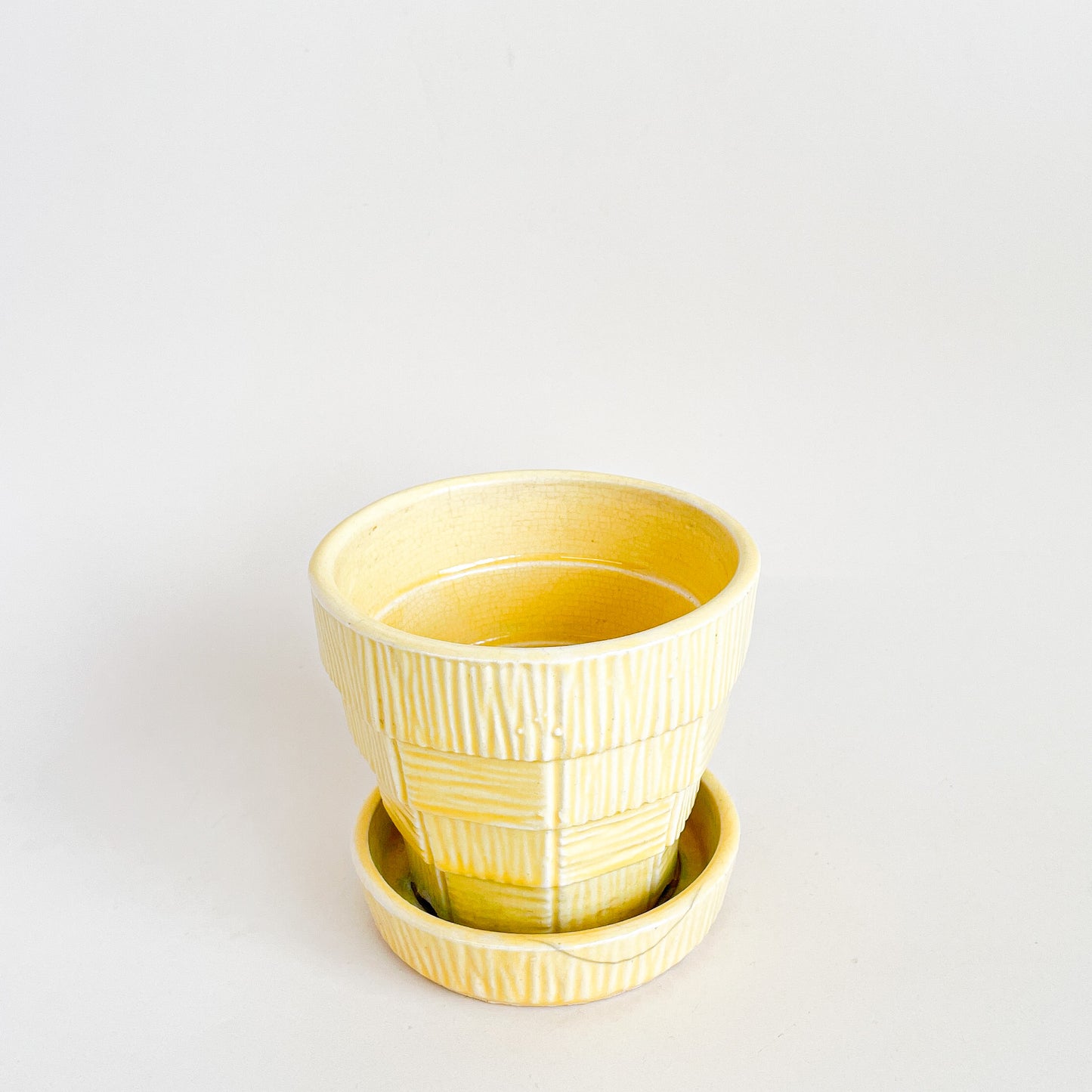 Cache-pot en céramique jaune McCoy