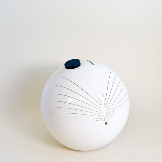 Large round handmade piggy bank