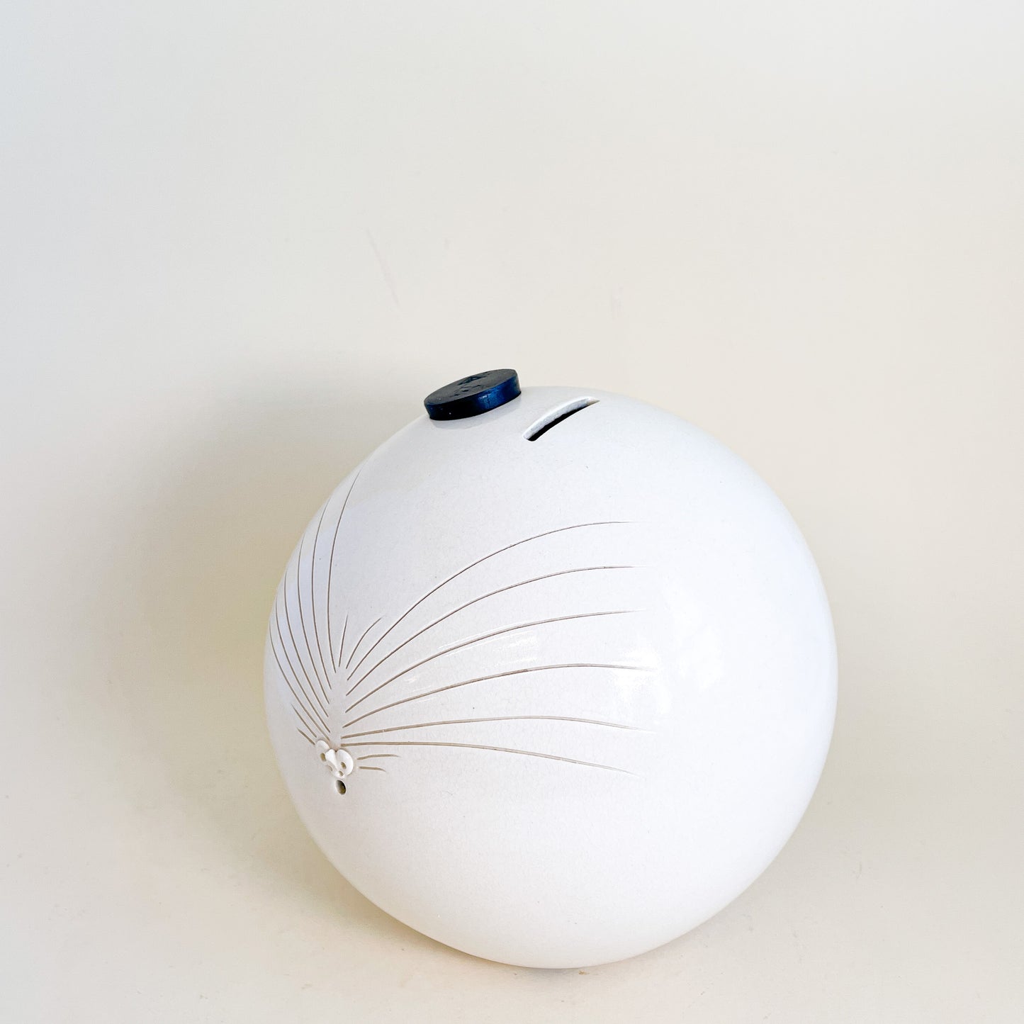 Large round handmade piggy bank
