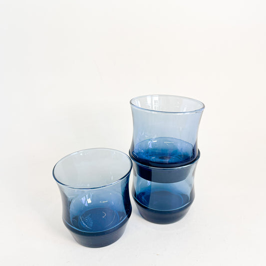 Trio verres Libbey bleu foncé