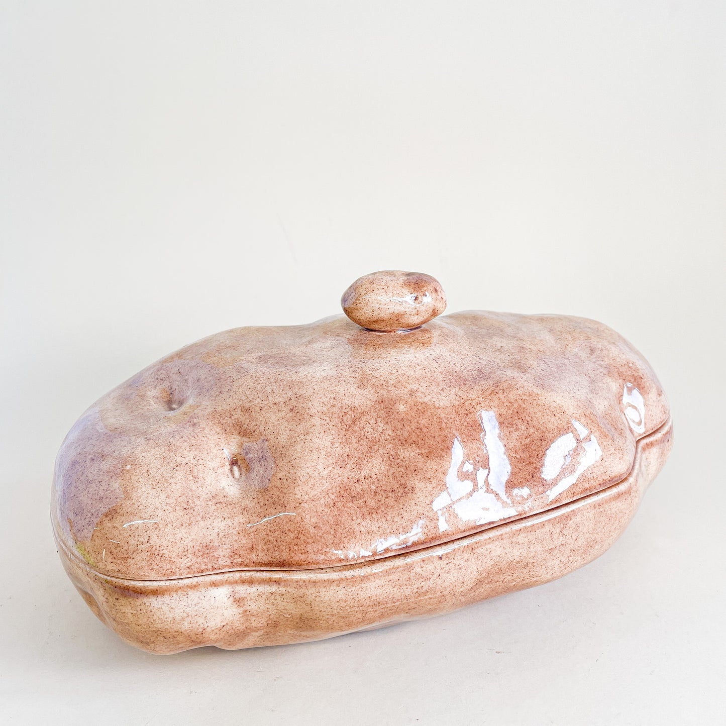 Glossy ceramic potato dish