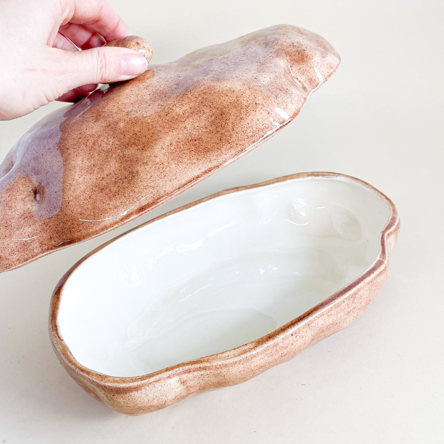 Glossy ceramic potato dish