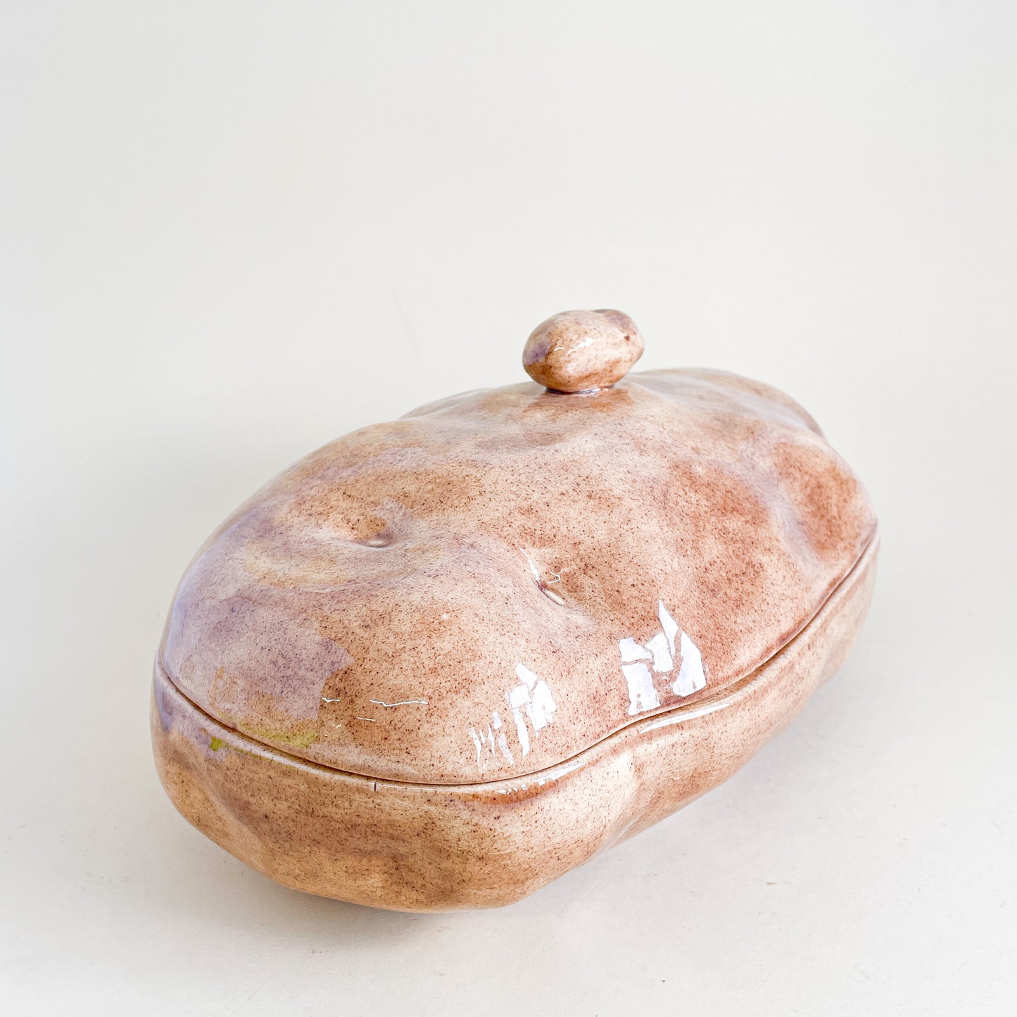 Glossy ceramic potato dish