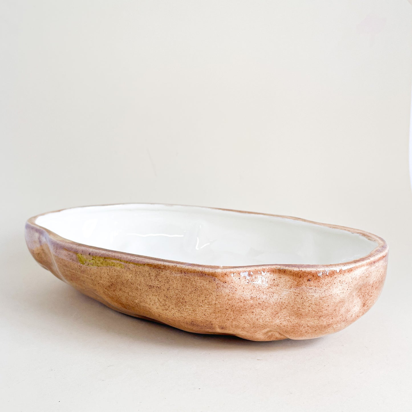 Glossy ceramic potato dish