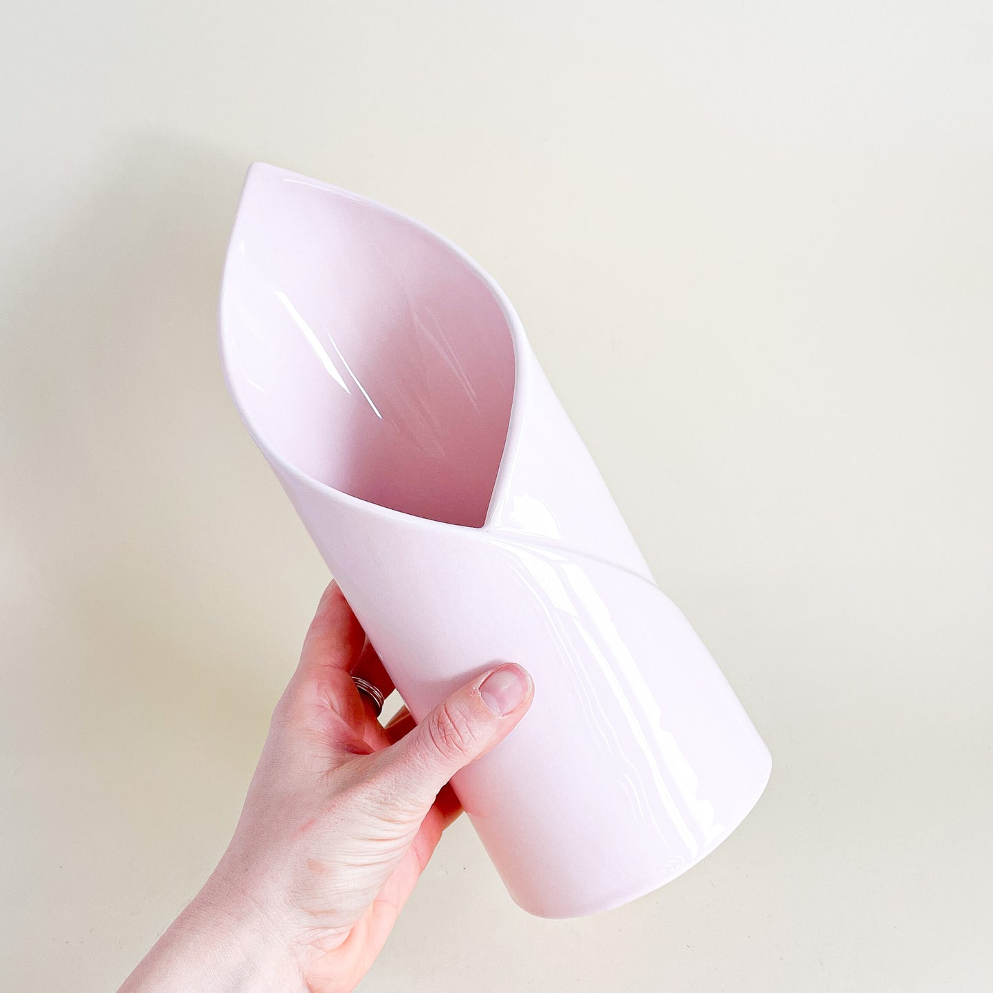 Large pink ceramic vase