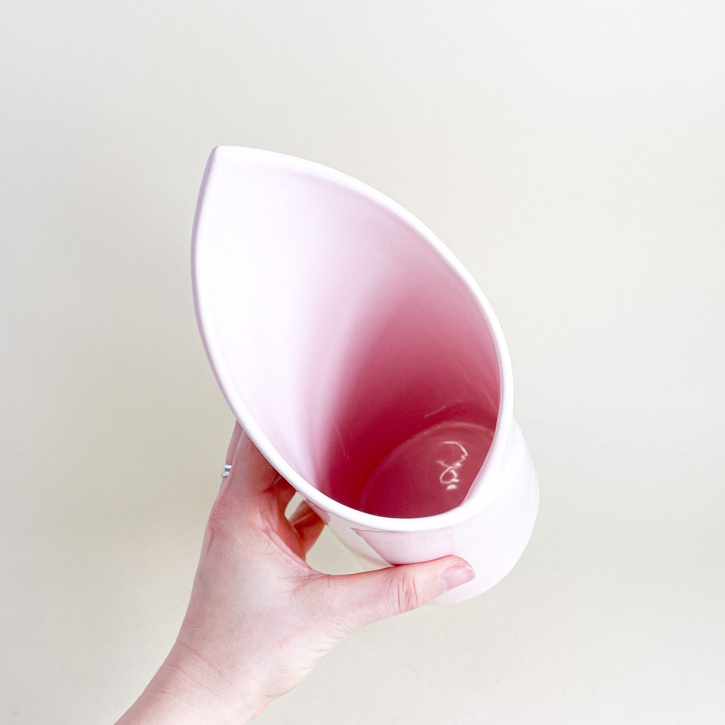 Large pink ceramic vase