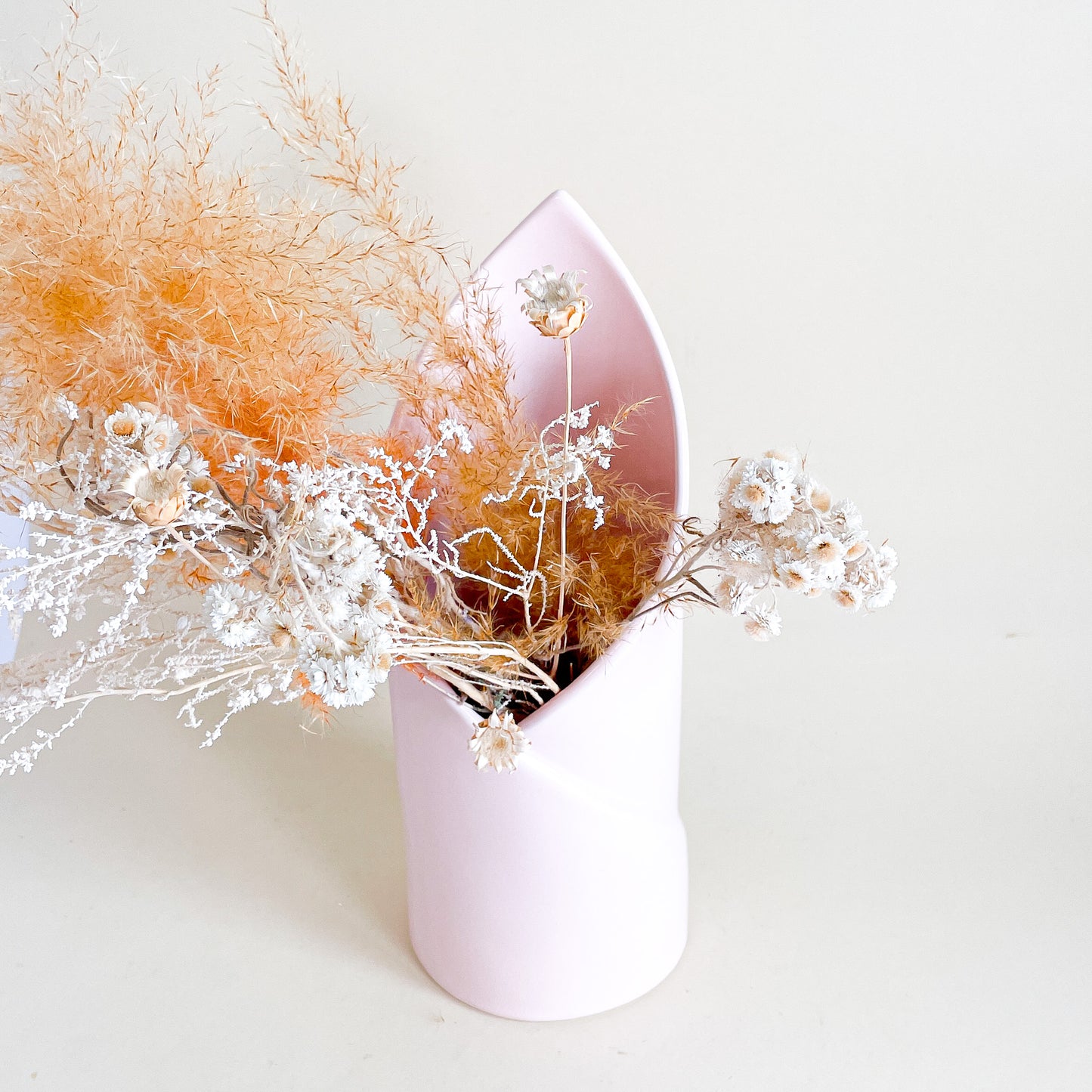 Large pink ceramic vase