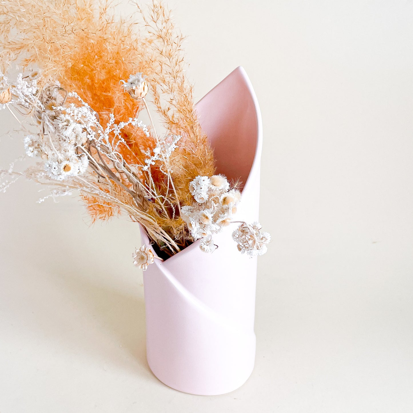 Large pink ceramic vase