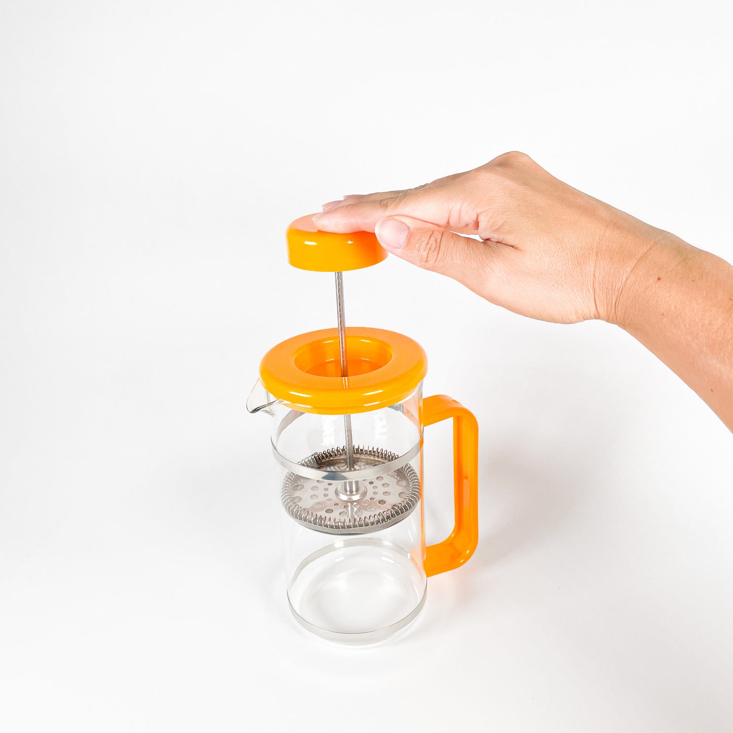 Yellow Bodum french press coffee maker