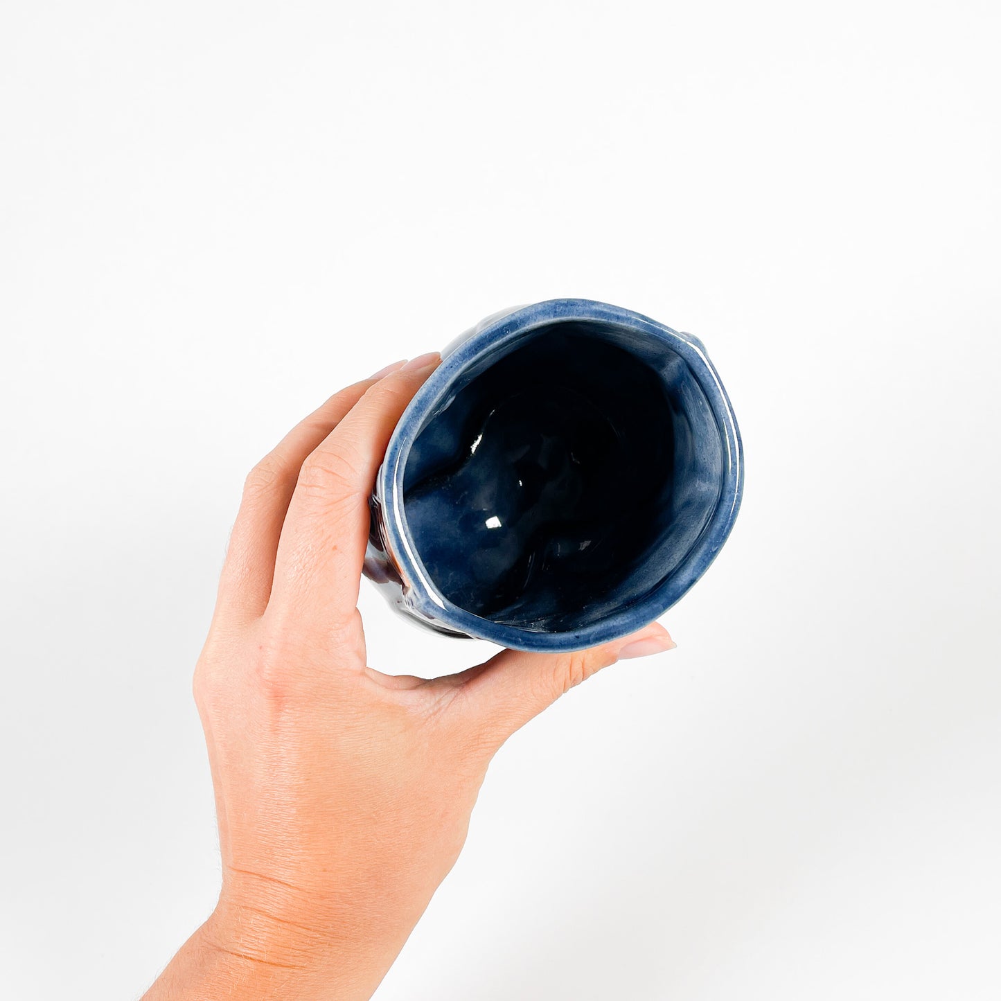 Floral jeans ceramic pot