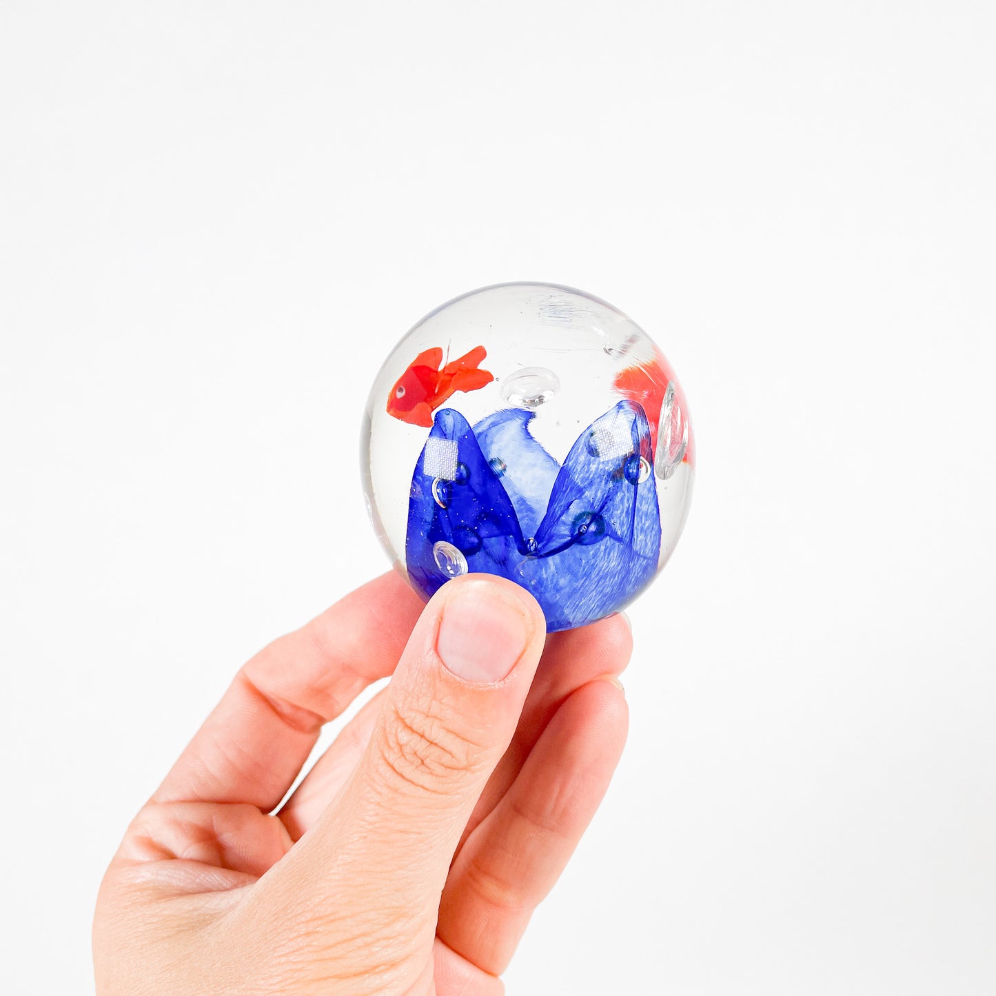Blown glass fish paperweight