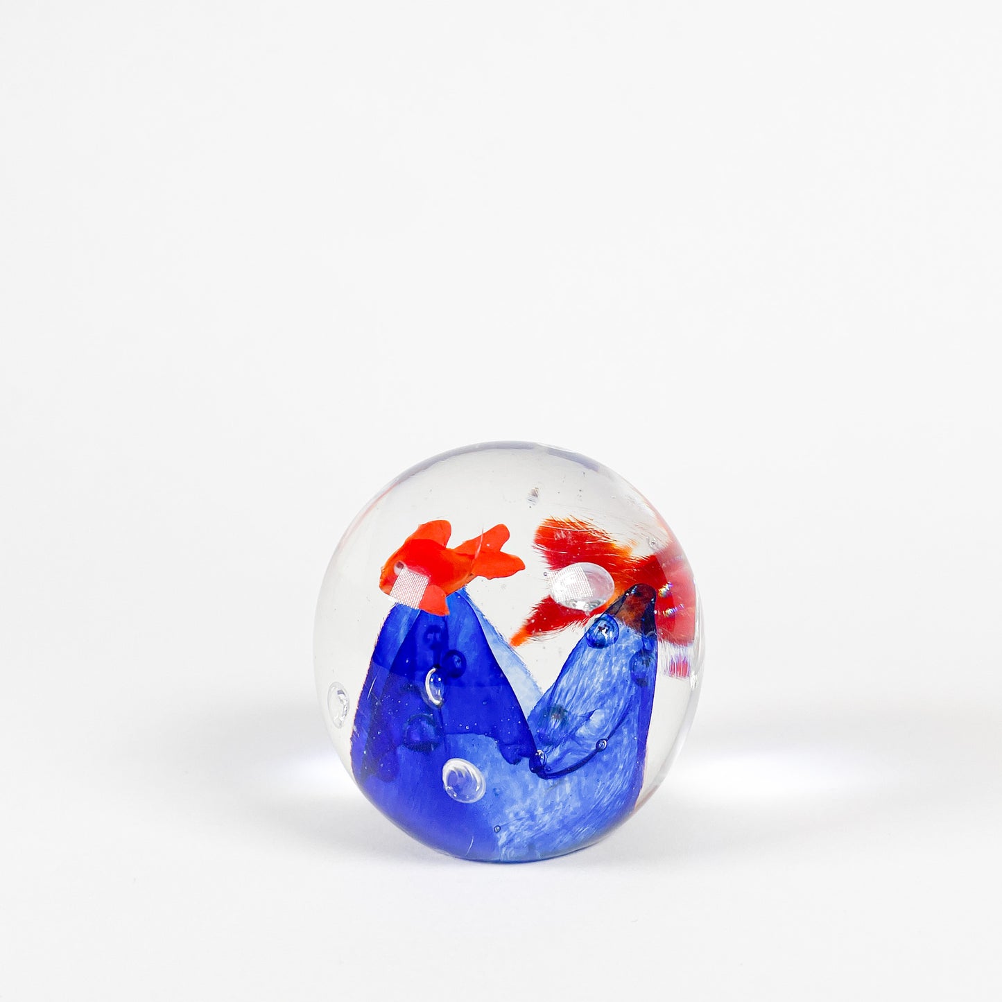 Blown glass fish paperweight