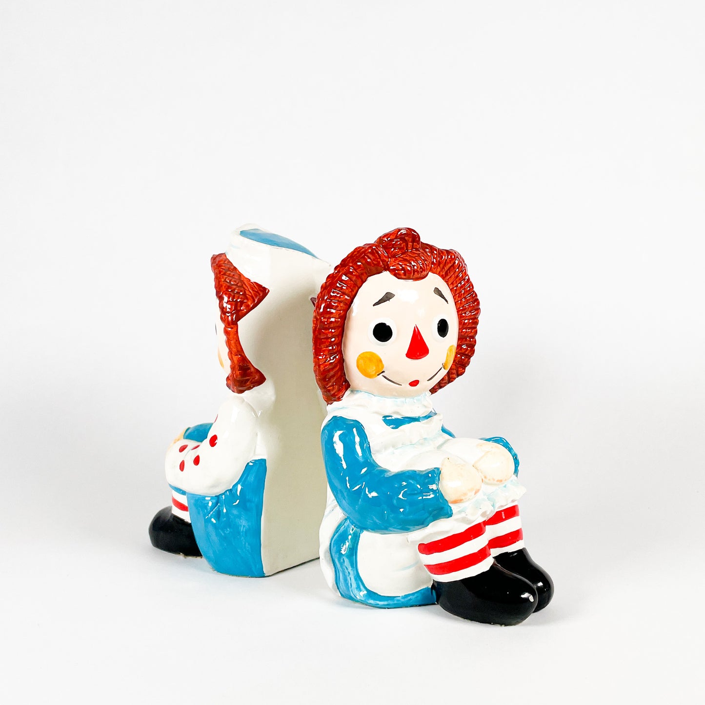 Duo appui-livres poupées Raggedy Ann et Andy 1970
