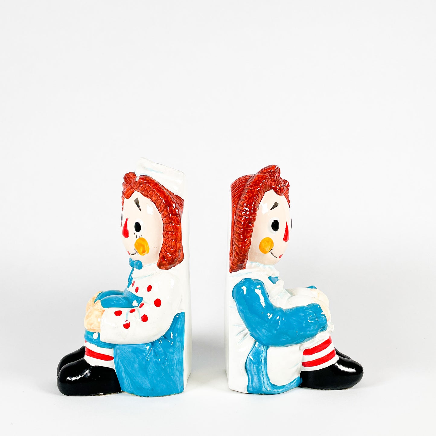 Duo appui-livres poupées Raggedy Ann et Andy 1970