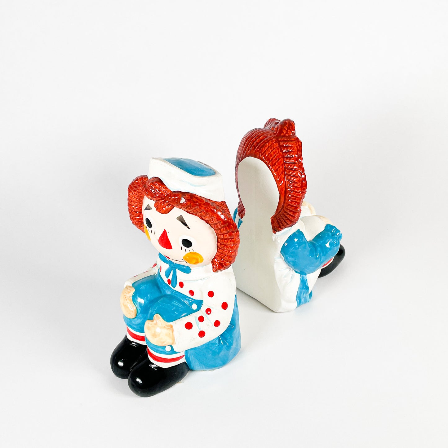 Duo appui-livres poupées Raggedy Ann et Andy 1970