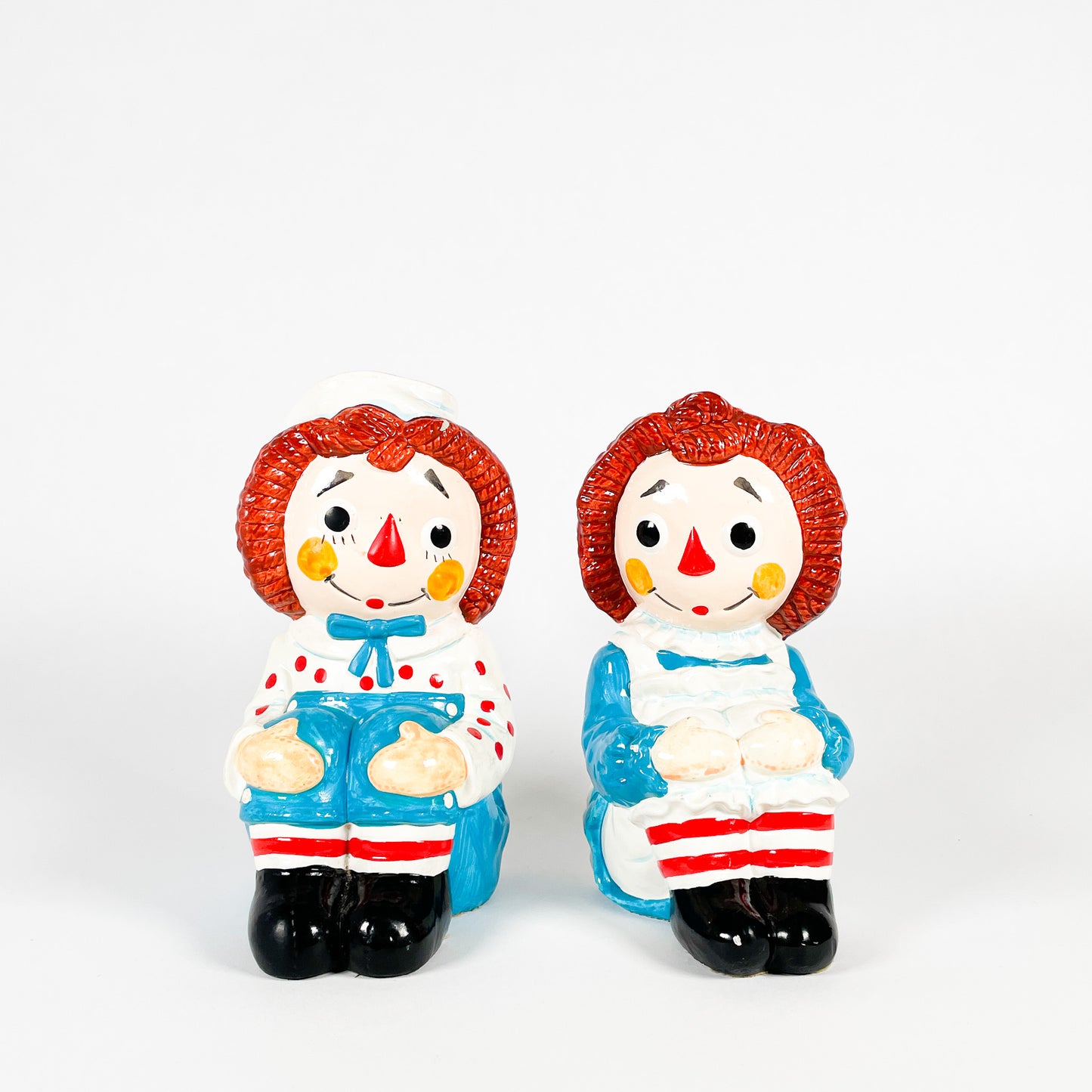 Duo appui-livres poupées Raggedy Ann et Andy 1970
