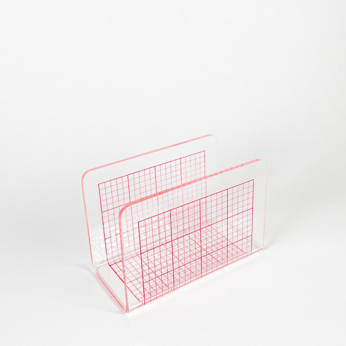 Petit porte-documents quadrillé rouge