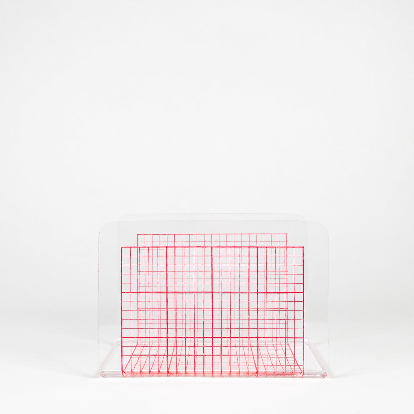 Petit porte-documents quadrillé rouge