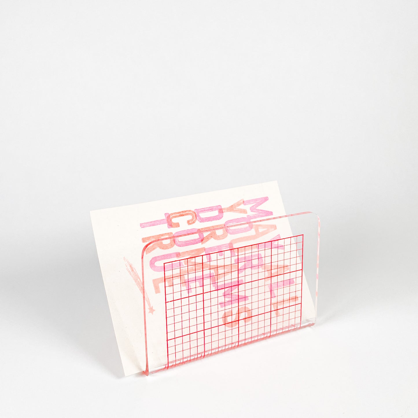 Petit porte-documents quadrillé rouge
