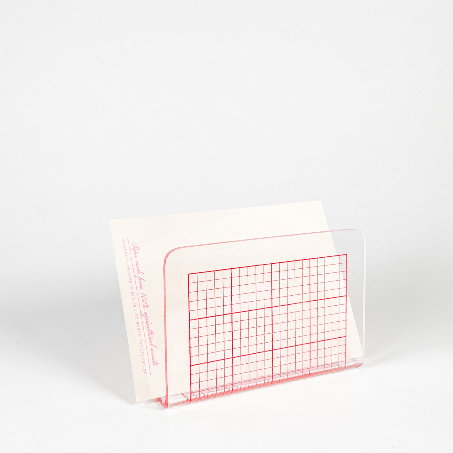 Petit porte-documents quadrillé rouge