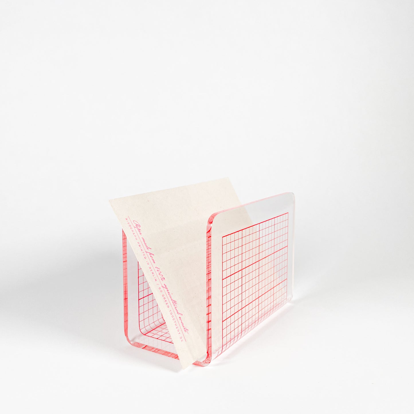 Petit porte-documents quadrillé rouge