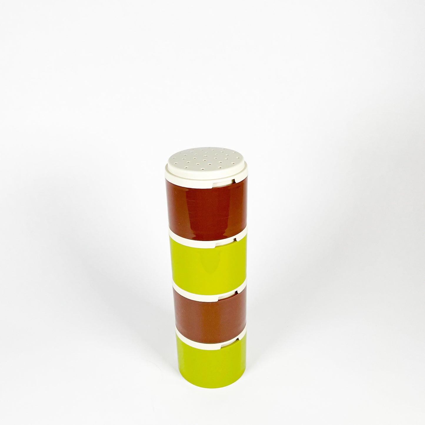 Ensemble de pots à épices Tupperware verts et bruns
