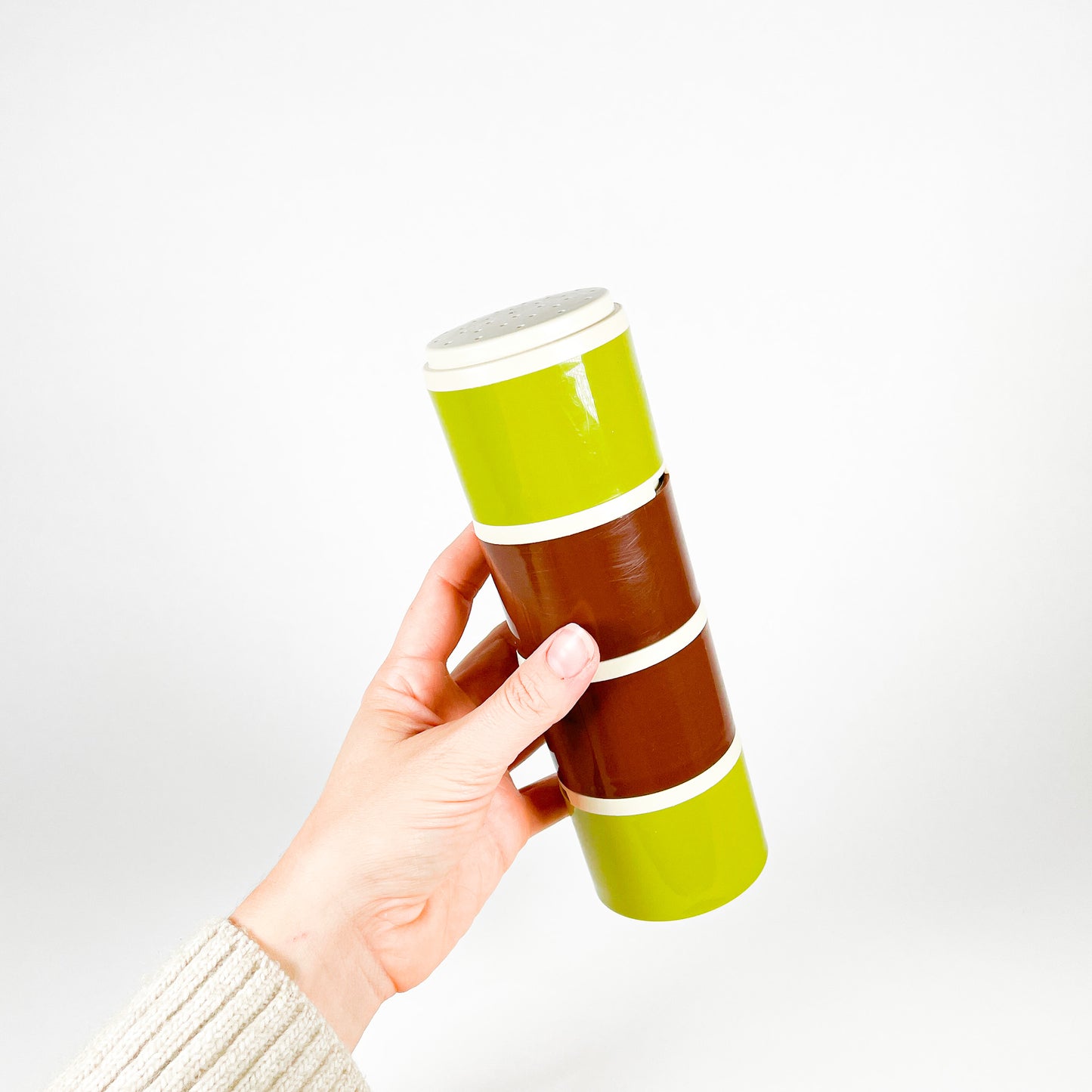 Ensemble de pots à épices Tupperware verts et bruns