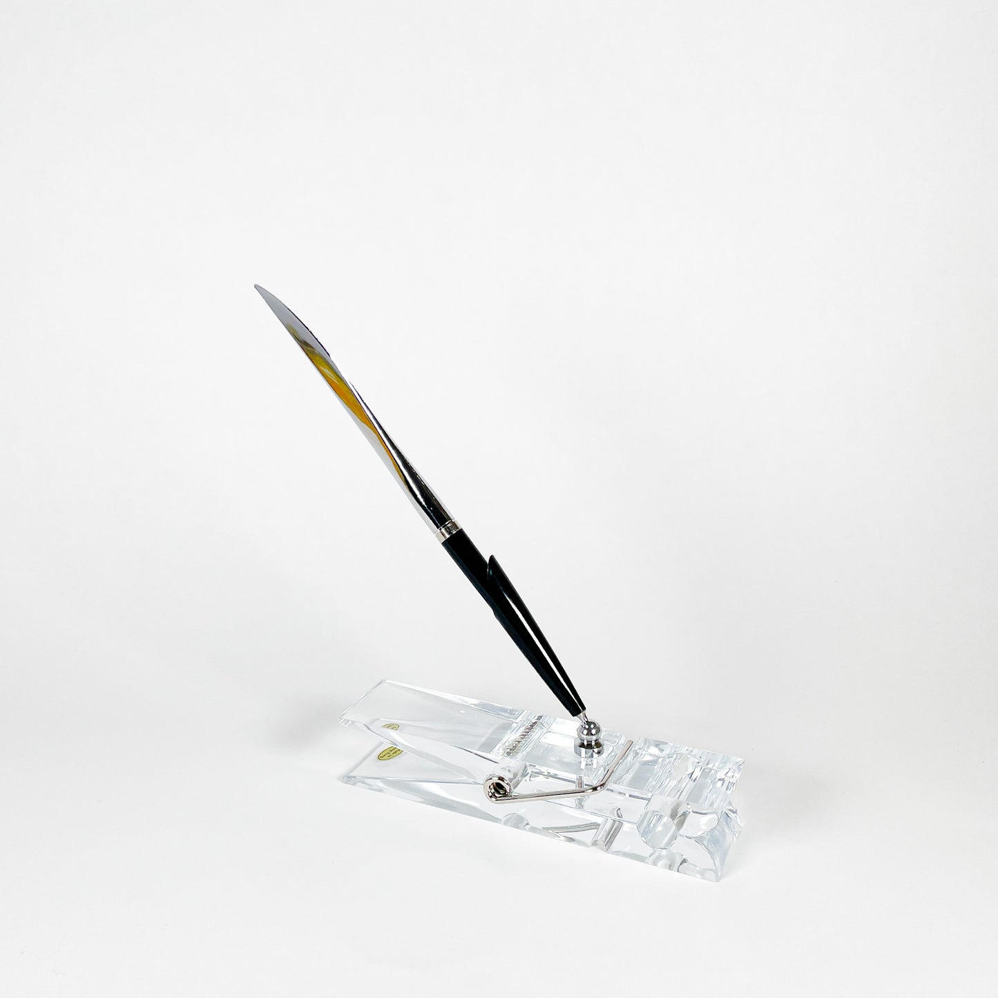 Pince en lucite et stylo/coupe-papier