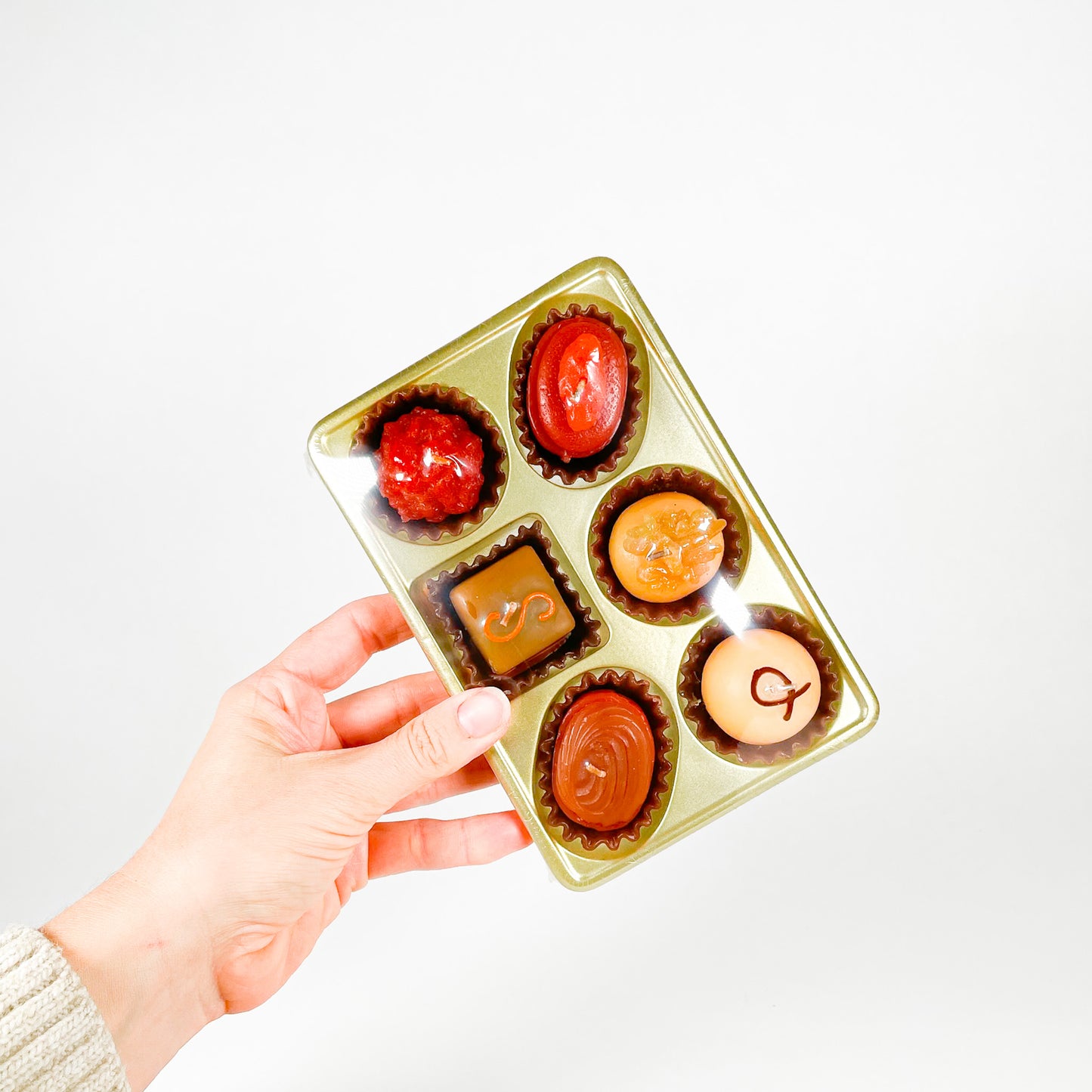 Bougies boite de chocolat