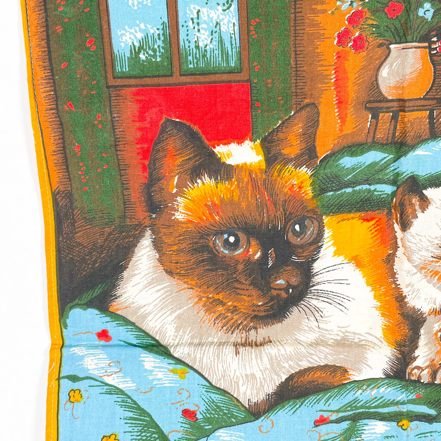 1977 Siamese cats fabric calendar