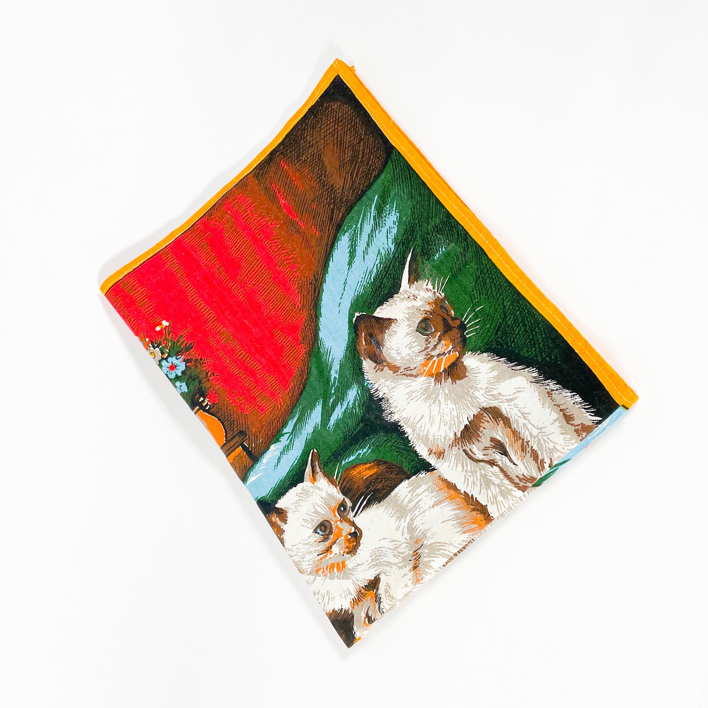 1977 Siamese cats fabric calendar