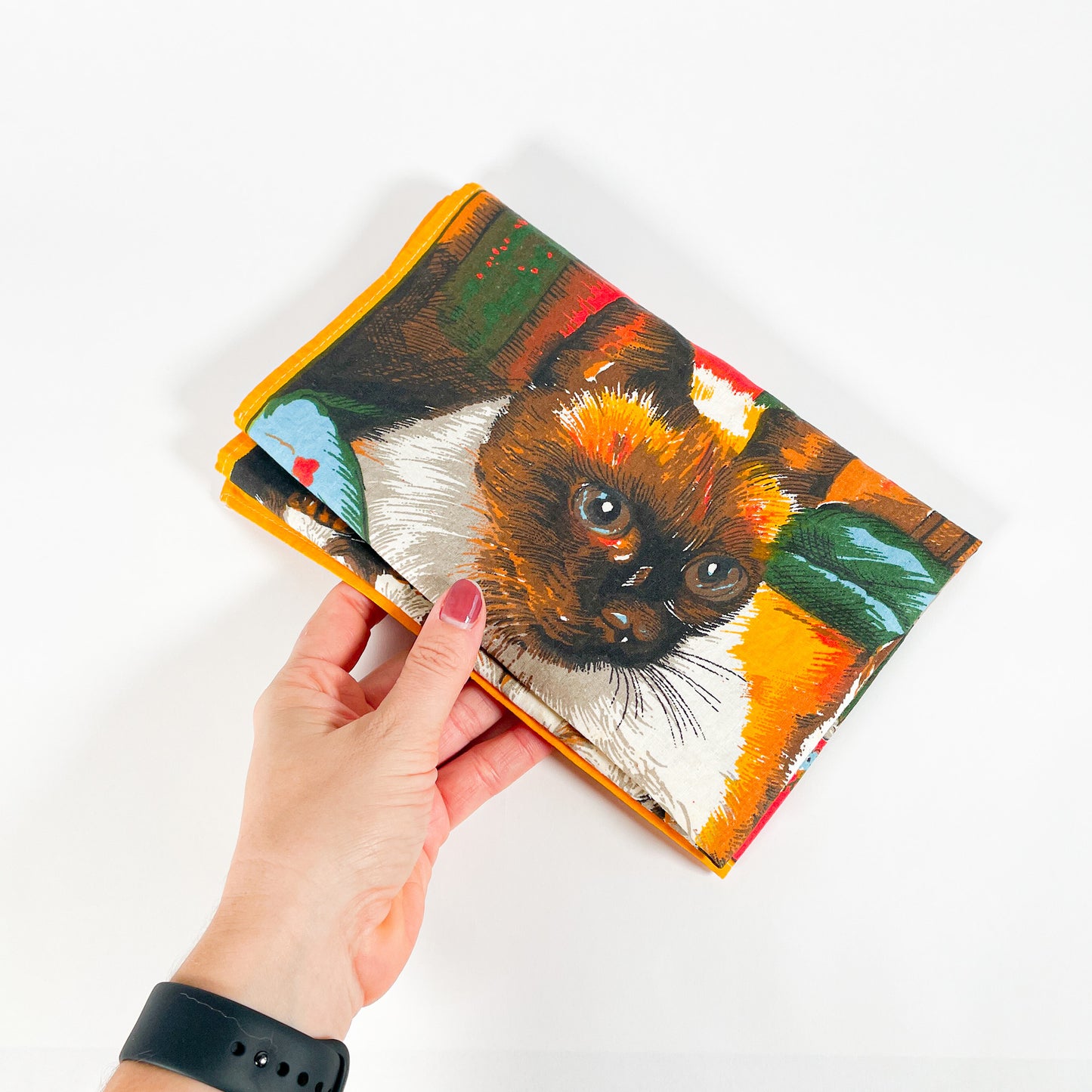 1977 Siamese cats fabric calendar