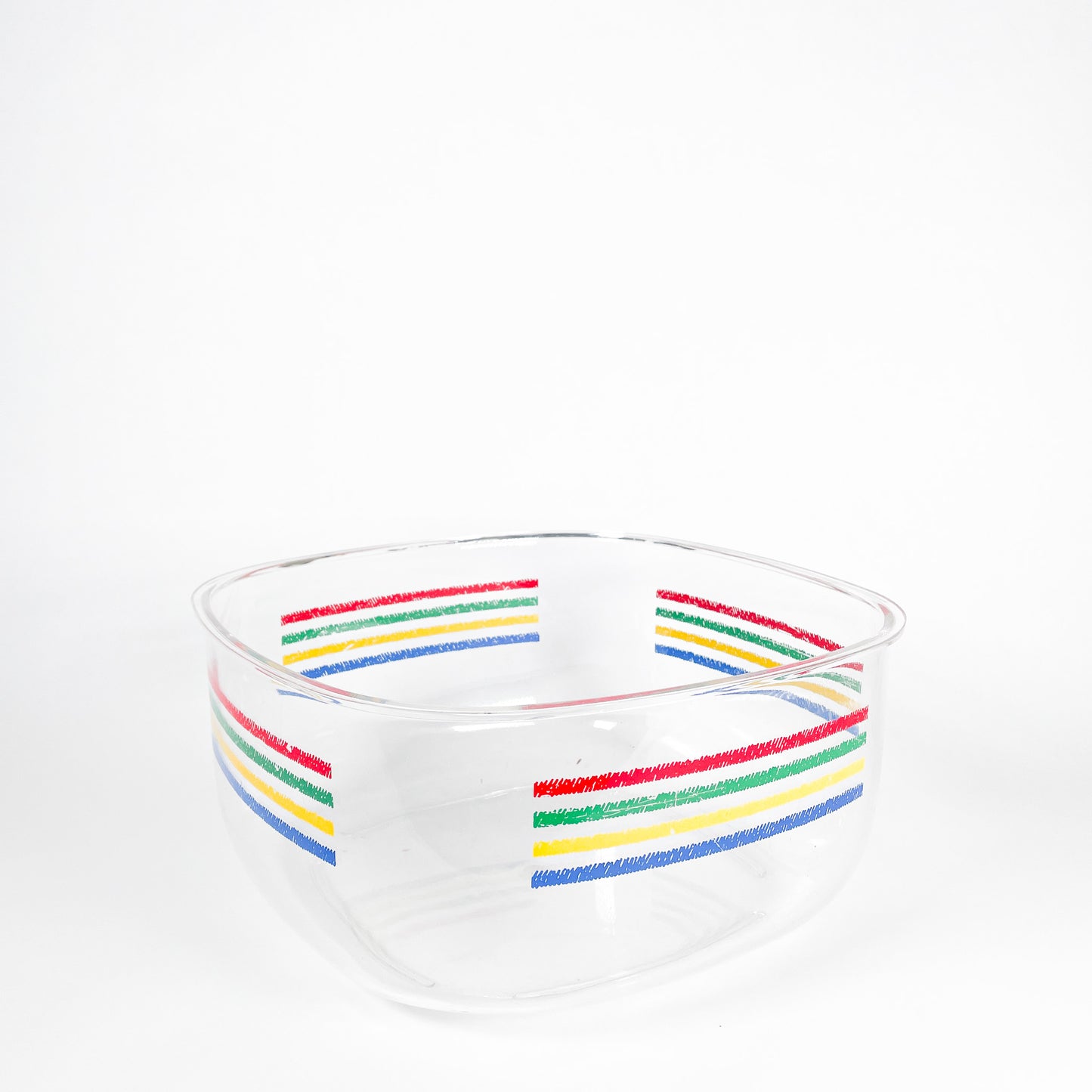 Coloful stripes acrylic salad bowls set