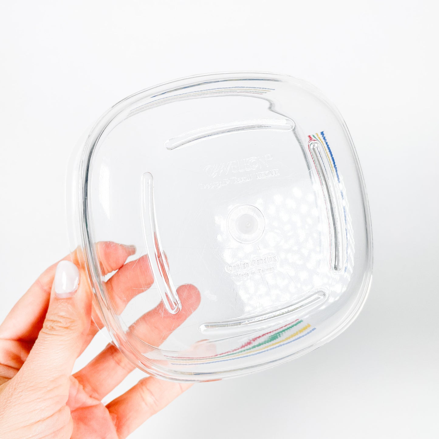 Coloful stripes acrylic salad bowls set