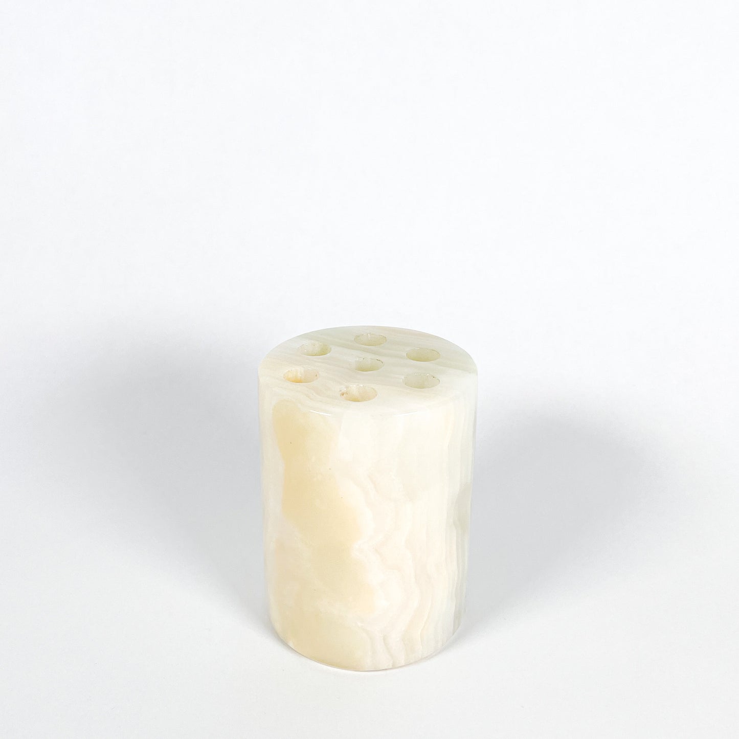Cylindrical onyx pencil holder