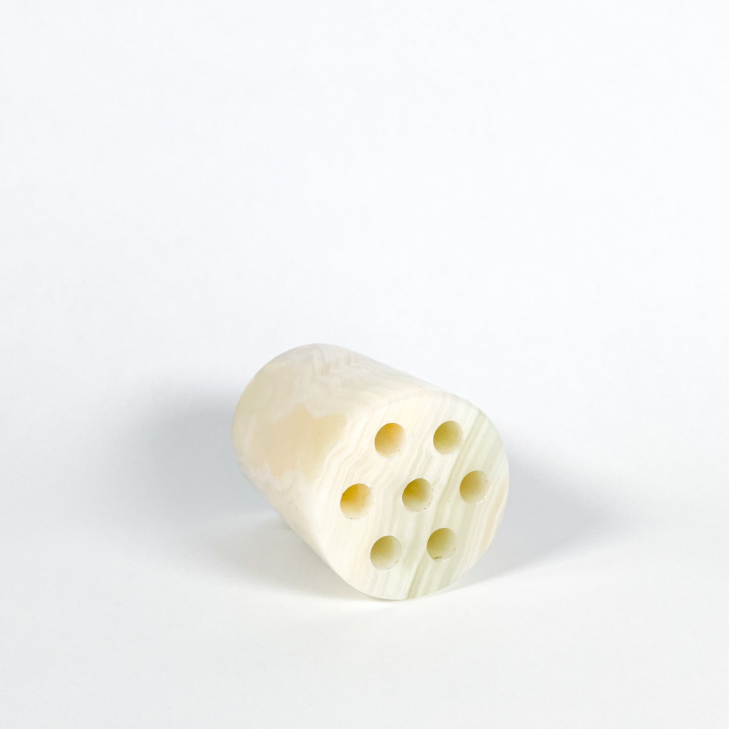 Cylindrical onyx pencil holder