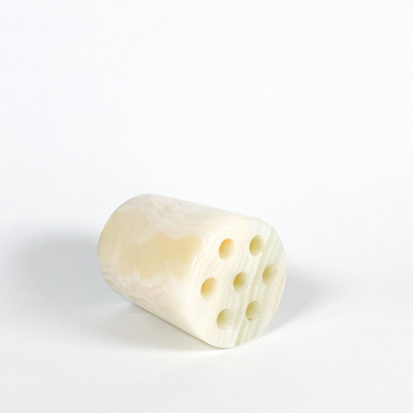 Cylindrical onyx pencil holder