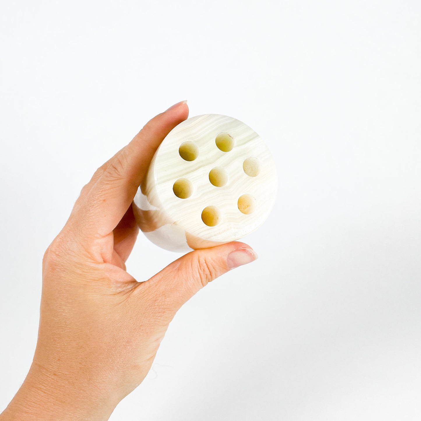 Cylindrical onyx pencil holder