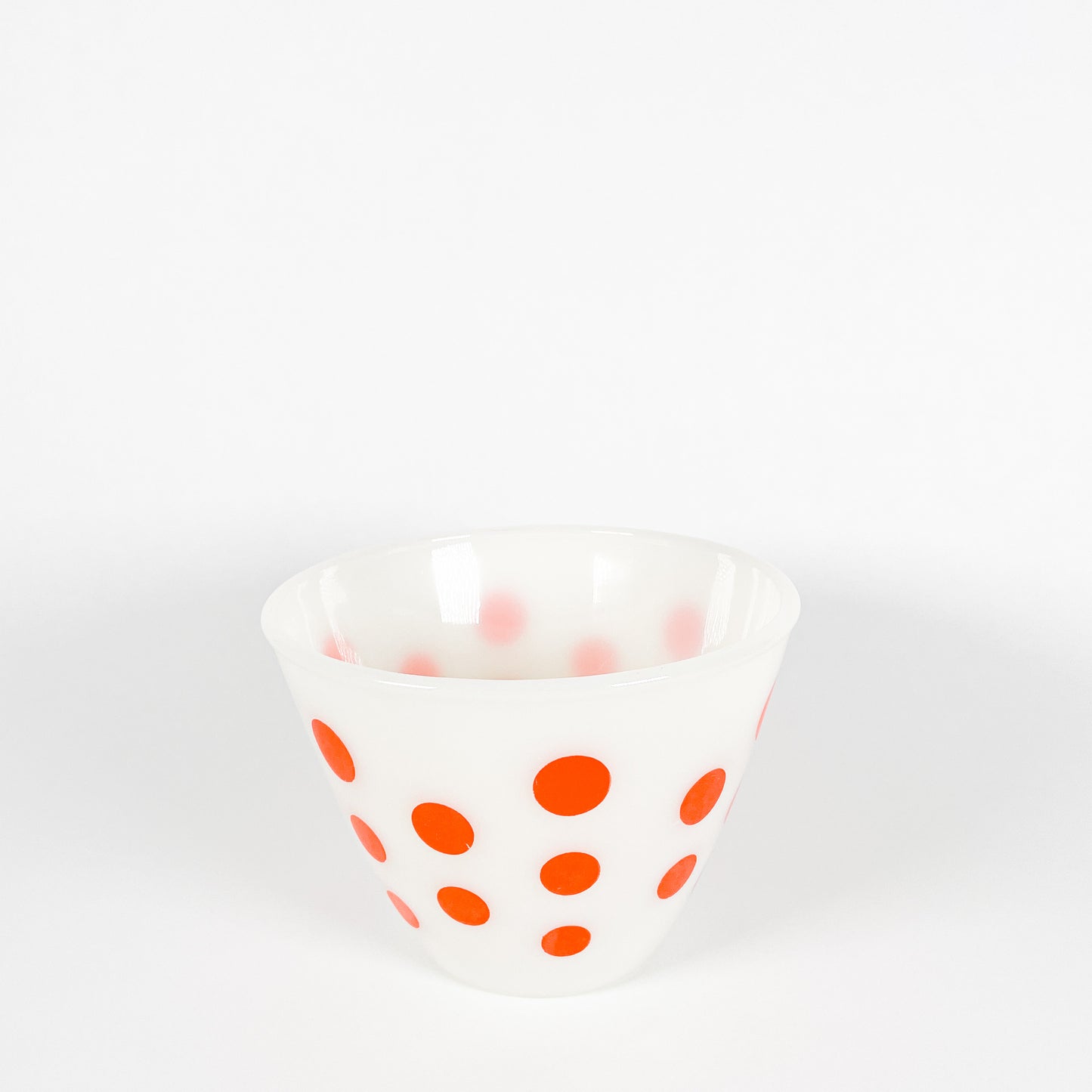 Fire King red polka dot mixing bowl set