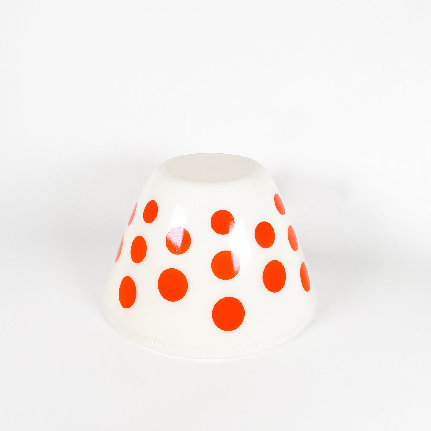 Fire King red polka dot mixing bowl set