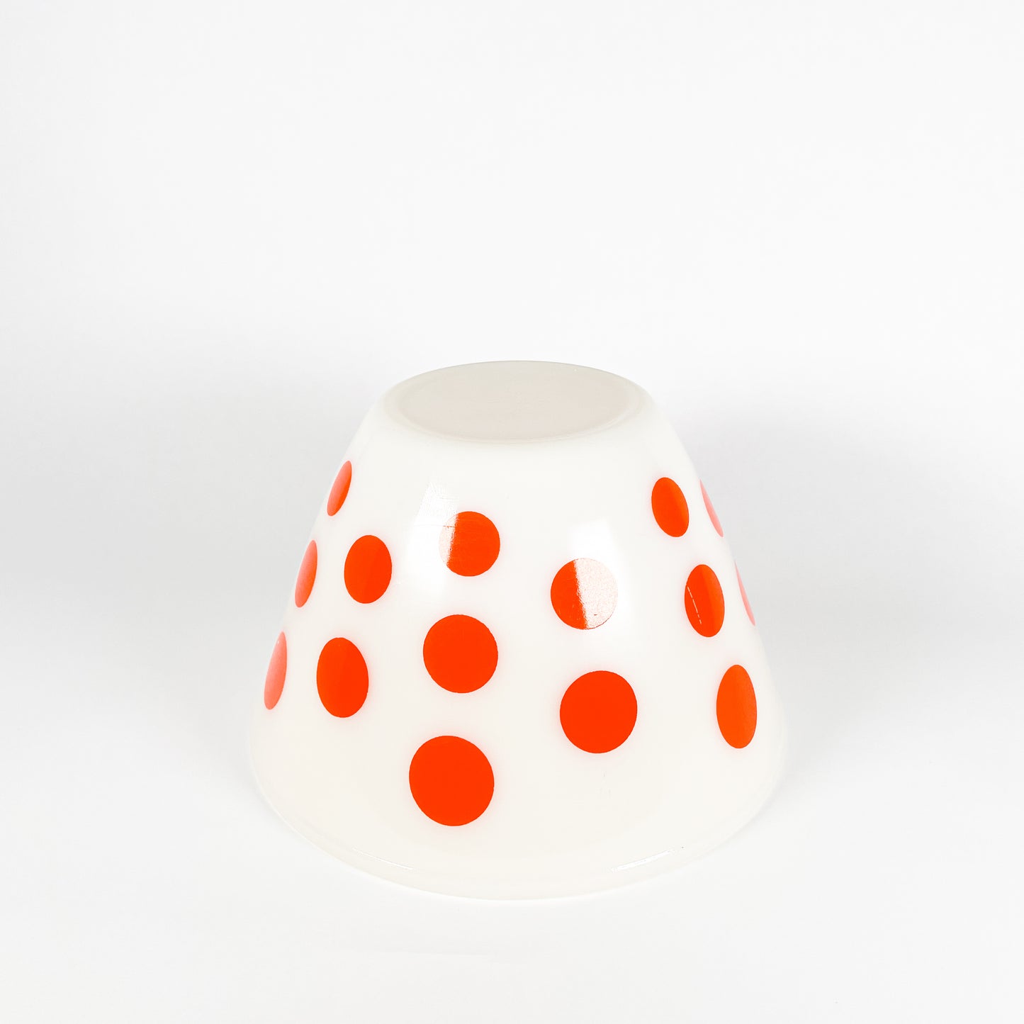 Fire King red polka dot mixing bowl set