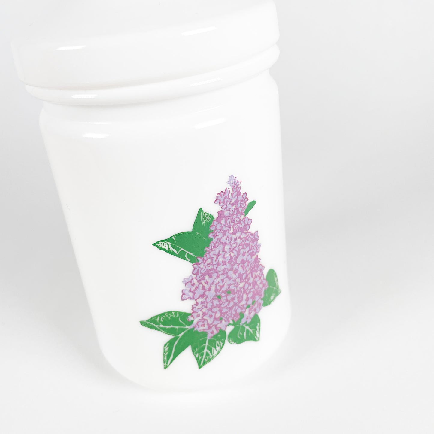 Petit contenant en milkglass lilas France